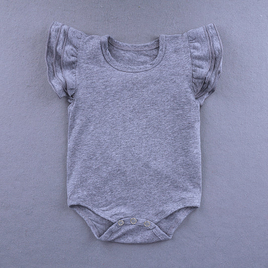Children's Clothing Candy Color Ruffled Girls' Onesie Baby Romper