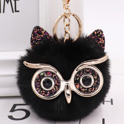 Lovely Owl Plush Doll Kids Favors Fur Ball Key Chain