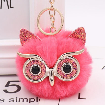 Lovely Owl Plush Doll Kids Favors Fur Ball Key Chain