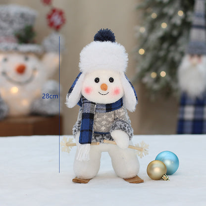 Blue Fabric Figurine Doll Cute