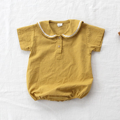 Ultra-thin Cool Lapel Baby College Style Jumpsuit