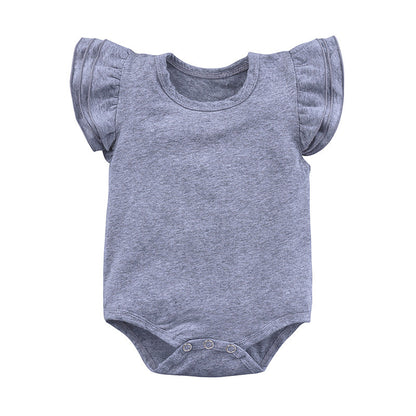 Children's Clothing Candy Color Ruffled Girls' Onesie Baby Romper