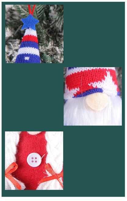 Star Striped Knitted Hat Decoration Small Pendant