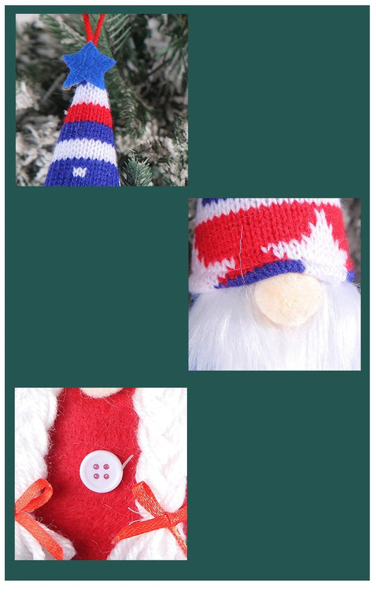Star Striped Knitted Hat Decoration Small Pendant