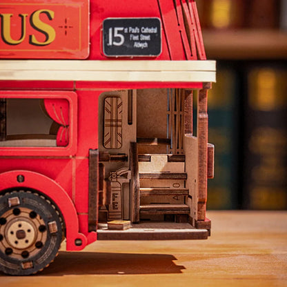 Rolife London Tour Bus Car 3D Wooden Puzzle Model Toy Teens Birthday Gift