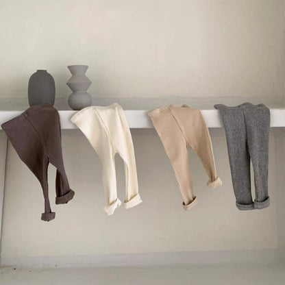 Baby Cotton Pit Strip Stretch Leggings Go Out And Leisure All-match