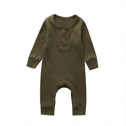 New Baby Jumpsuit Sunken Stripe Trousers Romper Western Style