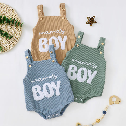 Male And Female Baby Corduroy Suspender Towel Embroidery