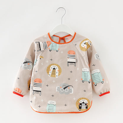 Baby Dinner Coverall Bib Spring And Autumn Long Sleeve Apron