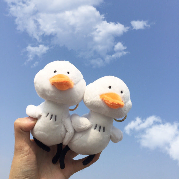 Little white duck plush pendant