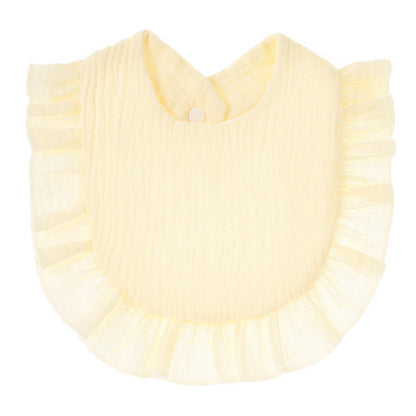 Ruffled Cotton Gauze Lace Bib Saliva Pocket