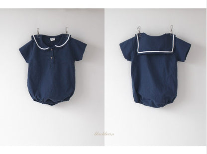 Ultra-thin Cool Lapel Baby College Style Jumpsuit