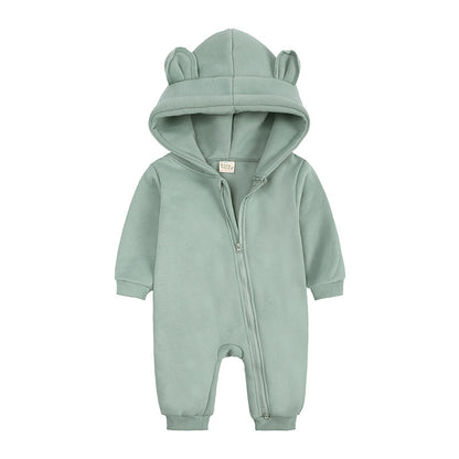 Baby Fashion Simple Solid Color Thick Jumpsuit