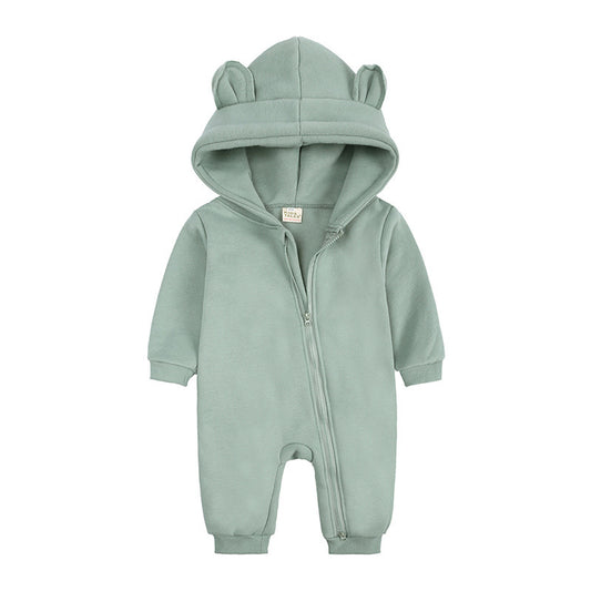 Baby Fashion Simple Solid Color Thick Jumpsuit