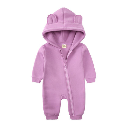 Baby Fashion Simple Solid Color Thick Jumpsuit