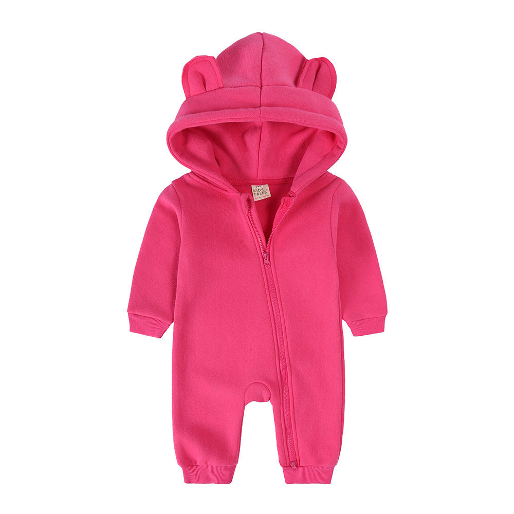 Baby Fashion Simple Solid Color Thick Jumpsuit