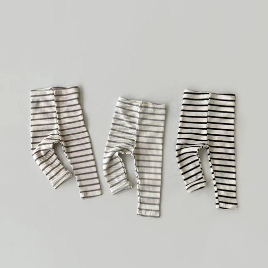 Baby Leggings Elastic Slim Pants For Boys And Girls Striped Trousers