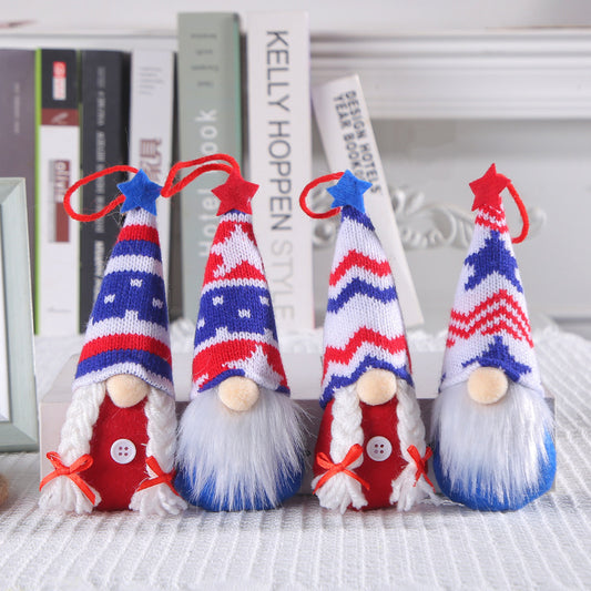 Star Striped Knitted Hat Decoration Small Pendant