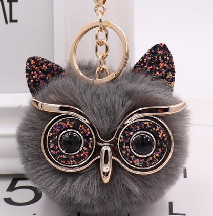 Lovely Owl Plush Doll Kids Favors Fur Ball Key Chain