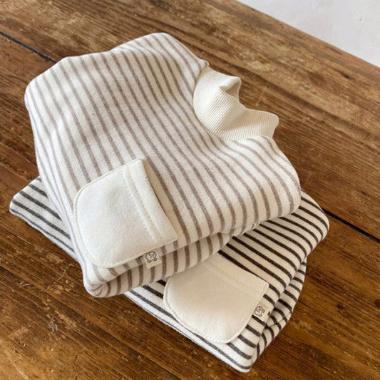 Striped Turtleneck Romper Bag Fart Sweater Loose And Casual