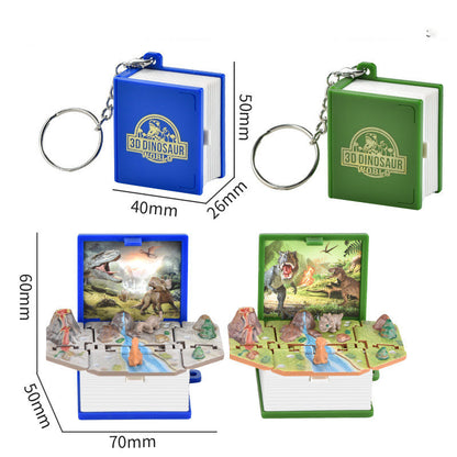 3D Dinosaur Pop-up Book Keychain Children Creative Decompression Toy