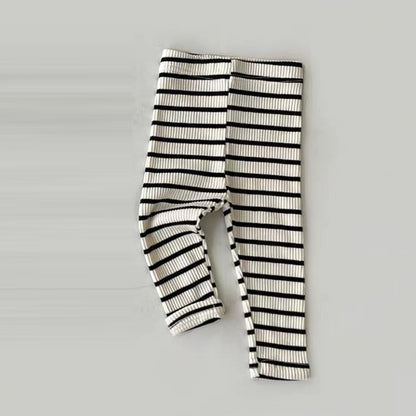 Baby Leggings Elastic Slim Pants For Boys And Girls Striped Trousers