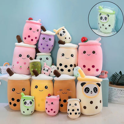 Fruit Milky Tea Cup Pillow Plush Toy Leather Phone Case
