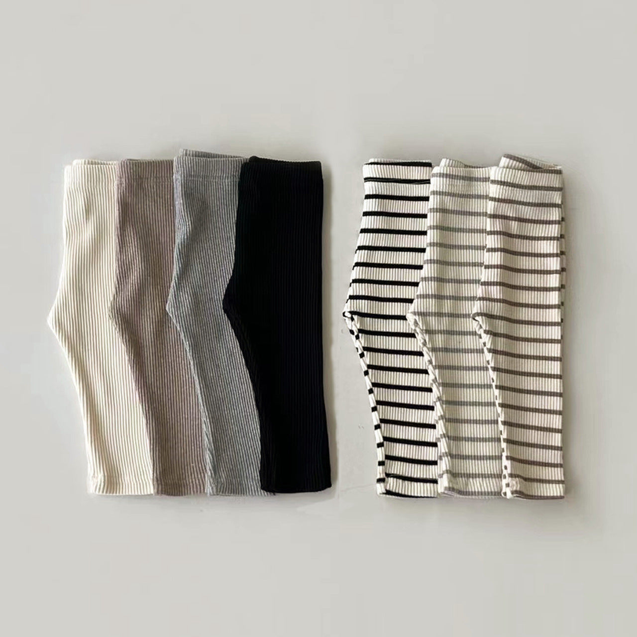 Baby Leggings Elastic Slim Pants For Boys And Girls Striped Trousers