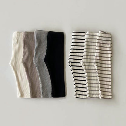 Baby Leggings Elastic Slim Pants For Boys And Girls Striped Trousers