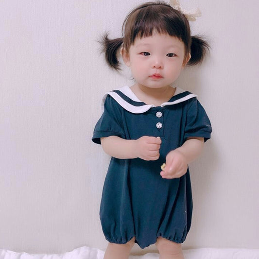 Ultra-thin Cool Lapel Baby College Style Jumpsuit