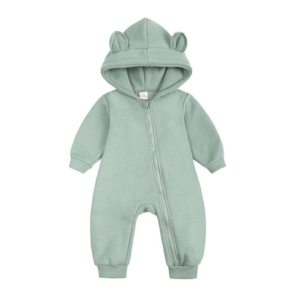 Baby Fashion Simple Solid Color Thick Jumpsuit