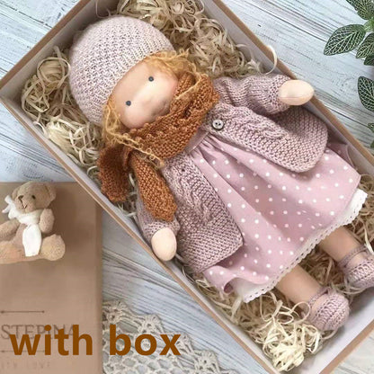 Handmade Plush Doll Golden Curly Girl Finished Product