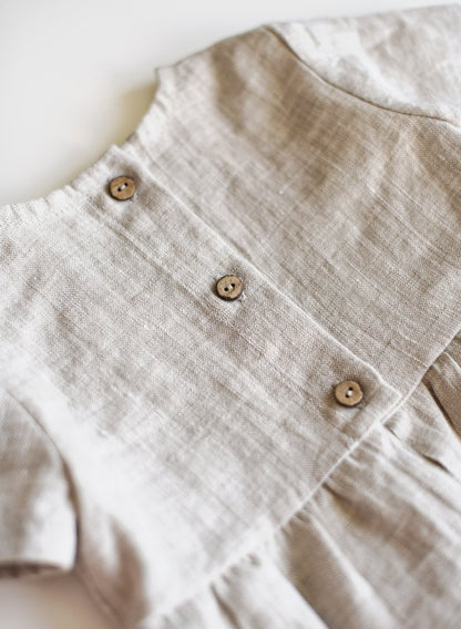 Cotton Newborn Conjoined Clothes Solid Color Short Sleeve