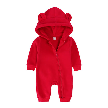 Baby Fashion Simple Solid Color Thick Jumpsuit