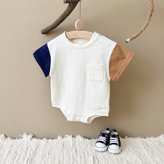 Baby's Comfortable Crew Neck Casual Triangle Jumpsuit