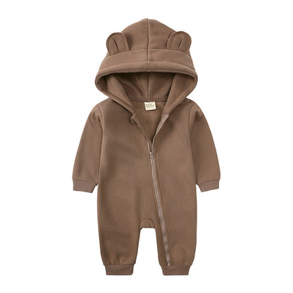Baby Fashion Simple Solid Color Thick Jumpsuit
