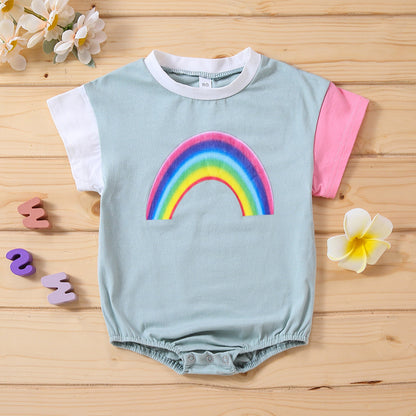 Spring Spot Cotton Pink Short-sleeved Non-hooded Wholesale Thin Women's Pullover Summer Jumpsuit