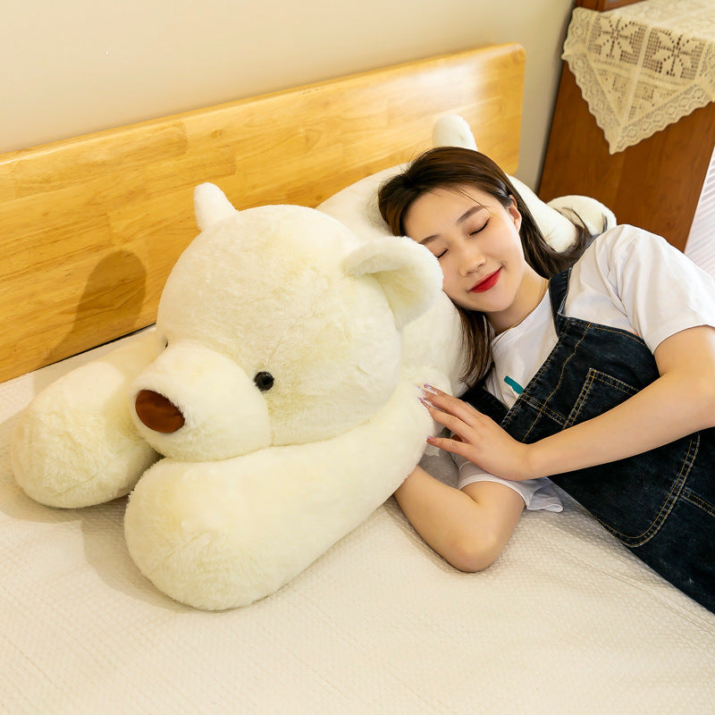 Lazy Brown Prone Bear Plush Toy Doll