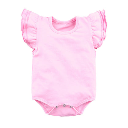 Children's Clothing Candy Color Ruffled Girls' Onesie Baby Romper
