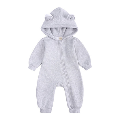 Baby Fashion Simple Solid Color Thick Jumpsuit