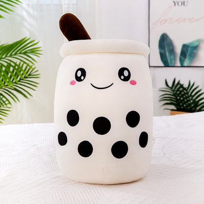 Fruit Milky Tea Cup Pillow Plush Toy Leather Phone Case