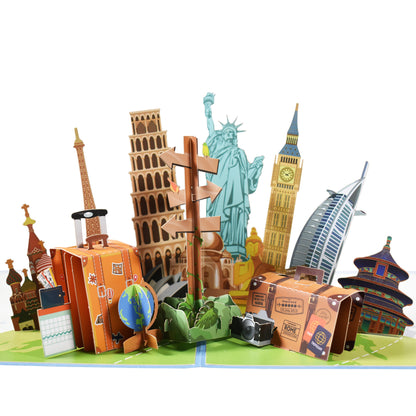 3D Three-dimensional Travel Card Handmade Card Paper Carving
